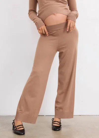 Hatch Softsculpt Knit Crop Pant In Mocha In Brown