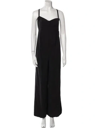 Pre-owned Hatch Square Neckline Jumpsuit In Black