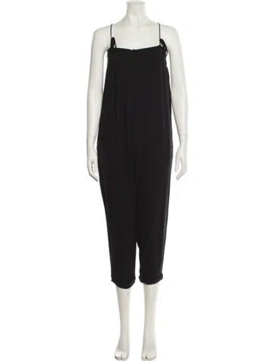 Pre-owned Hatch Square Neckline Jumpsuit In Black