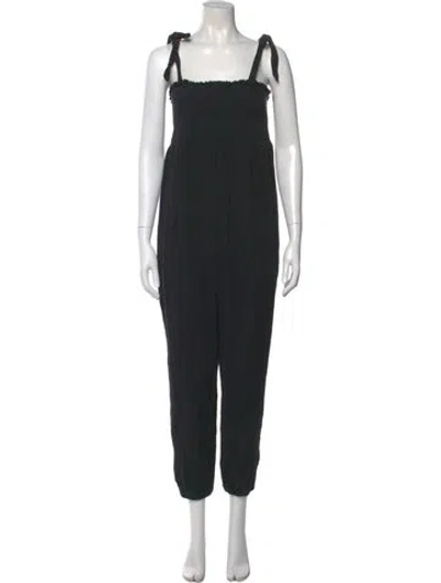 Pre-owned Hatch Square Neckline Jumpsuit In Black