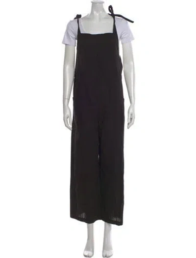 Pre-owned Hatch Square Neckline Jumpsuit In Black