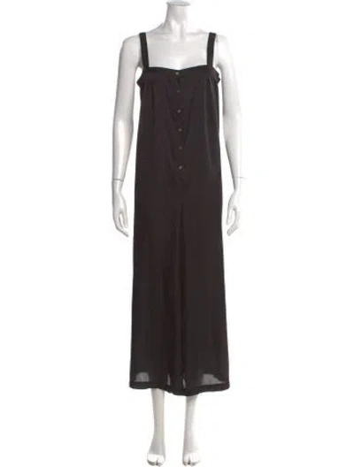Pre-owned Hatch Square Neckline Jumpsuit In Black