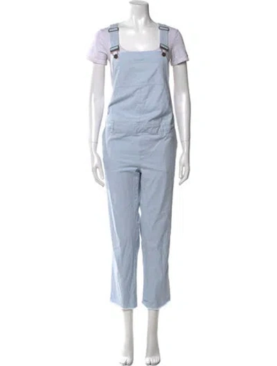 Pre-owned Hatch Square Neckline Jumpsuit In Blue