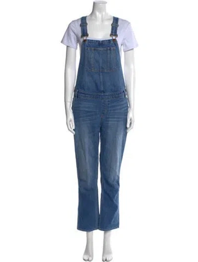 Pre-owned Hatch Square Neckline Jumpsuit In Blue