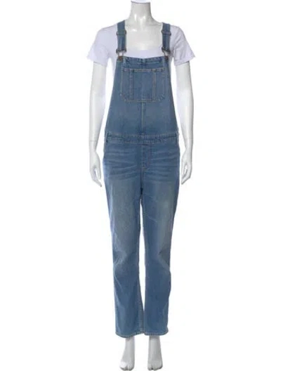 Pre-owned Hatch Square Neckline Jumpsuit In Blue