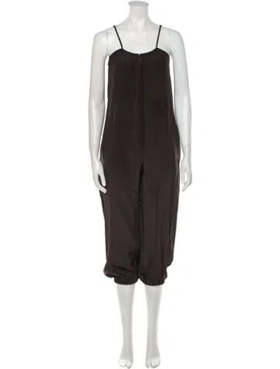 Pre-owned Hatch Square Neckline Jumpsuit In Gray