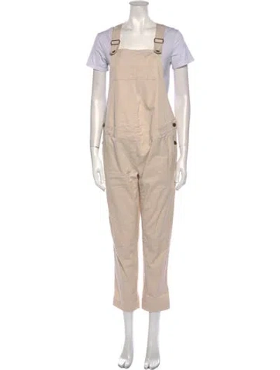 Pre-owned Hatch Square Neckline Jumpsuit In Neutral