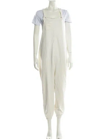 Pre-owned Hatch Square Neckline Jumpsuit In Neutral
