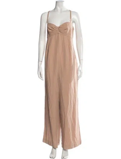 Pre-owned Hatch Square Neckline Jumpsuit In Pink