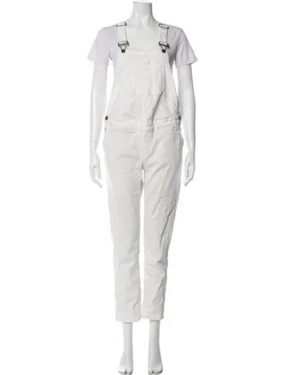 Pre-owned Hatch Square Neckline Jumpsuit In White