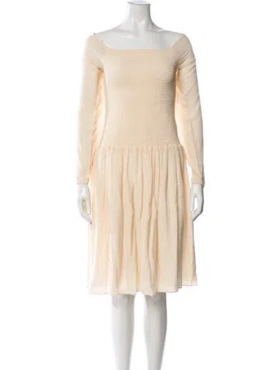 Pre-owned Hatch Square Neckline Knee-length Dress In Neutrals