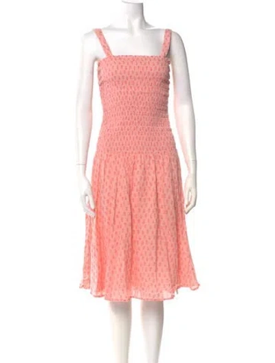 Pre-owned Hatch Square Neckline Knee-length Dress In Pink