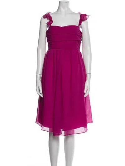 Pre-owned Hatch Square Neckline Knee-length Dress W/ Tags In Pink/purple