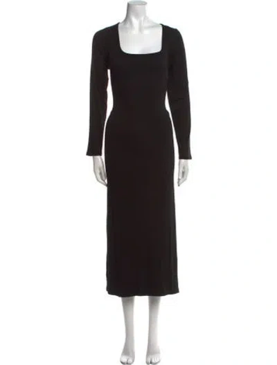 Pre-owned Hatch Square Neckline Long Dress In Black