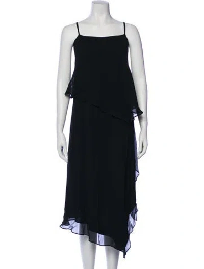 Pre-owned Hatch Square Neckline Long Dress In Black