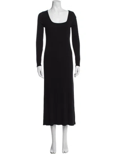Pre-owned Hatch Square Neckline Long Dress In Black