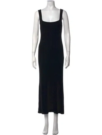 Pre-owned Hatch Square Neckline Long Dress In Black