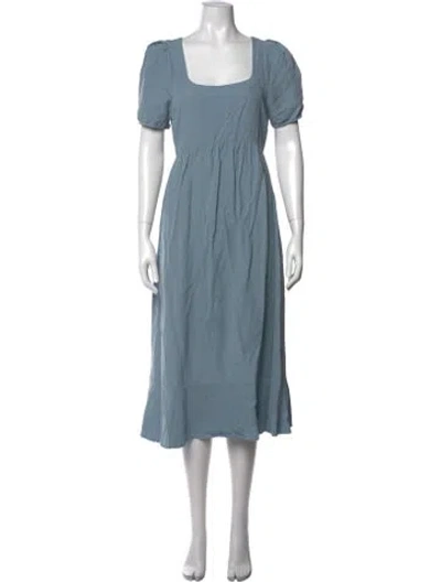 Pre-owned Hatch Square Neckline Long Dress In Blue