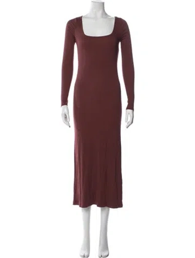 Pre-owned Hatch Square Neckline Long Dress In Brown