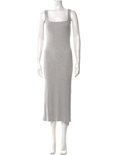 Pre-owned Hatch Square Neckline Long Dress In Gray