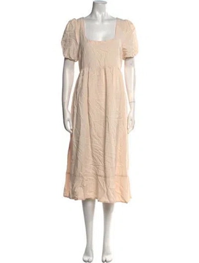 Pre-owned Hatch Square Neckline Long Dress In Neutral