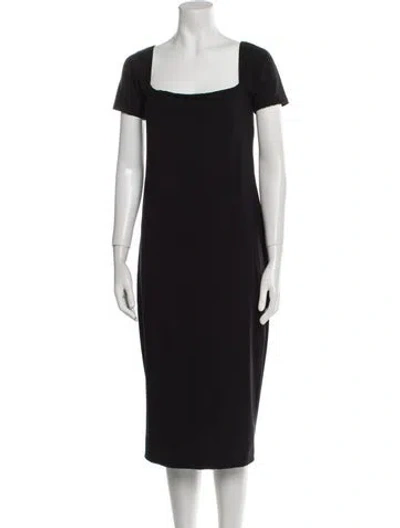 Pre-owned Hatch Square Neckline Midi Length Dress In Black