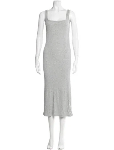 Pre-owned Hatch Square Neckline Midi Length Dress In Grey