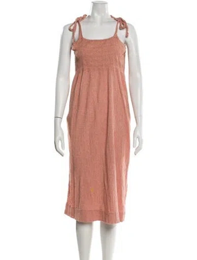 Pre-owned Hatch Square Neckline Midi Length Dress In Neutral