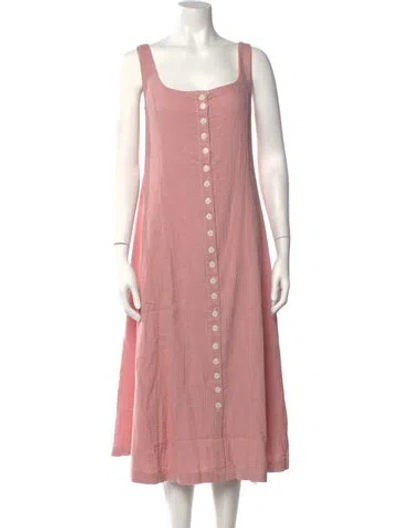 Pre-owned Hatch Square Neckline Midi Length Dress In Neutrals