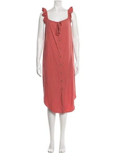 Pre-owned Hatch Square Neckline Midi Length Dress In Pink