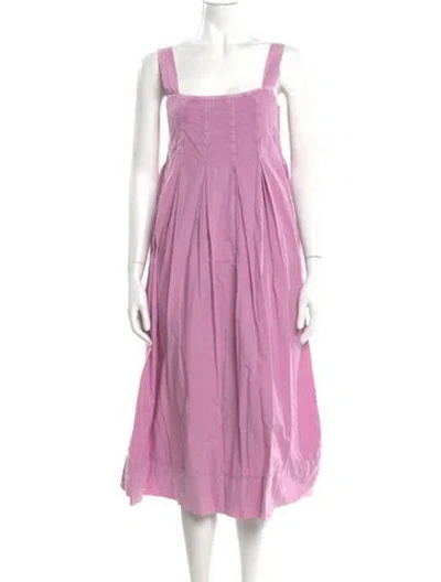 Pre-owned Hatch Square Neckline Midi Length Dress In Pink