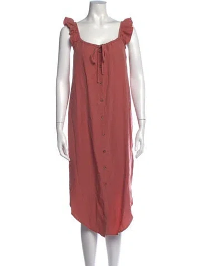 Pre-owned Hatch Square Neckline Midi Length Dress In Pink