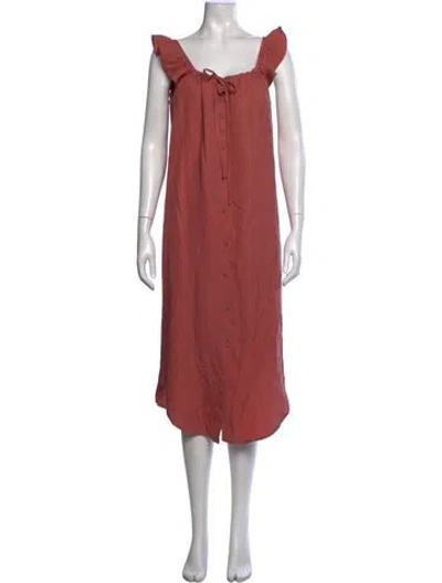 Pre-owned Hatch Square Neckline Midi Length Dress In Pink