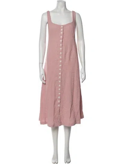 Pre-owned Hatch Square Neckline Midi Length Dress In Pink