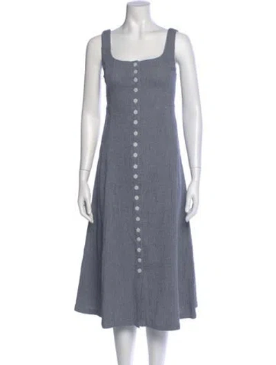 Pre-owned Hatch Square Neckline Midi Length Dress W/ Tags In Gray