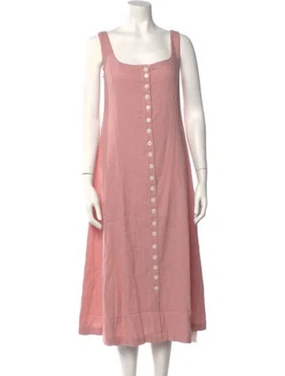 Pre-owned Hatch Square Neckline Midi Length Dress W/ Tags In Neutrals