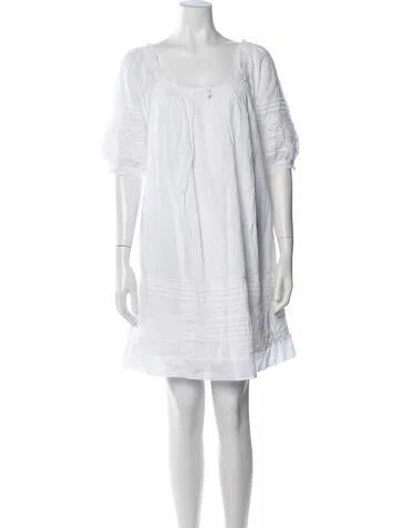 Pre-owned Hatch Square Neckline Mini Dress In White