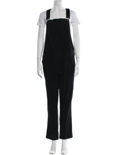 Pre-owned Hatch Square Neckline Overalls In Black