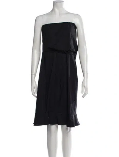 Pre-owned Hatch Strapless Knee-length Dress In Black