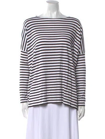 Pre-owned Hatch Striped Bateau Neckline T-shirt In Multi
