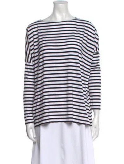 Pre-owned Hatch Striped Bateau Neckline T-shirt In Multi