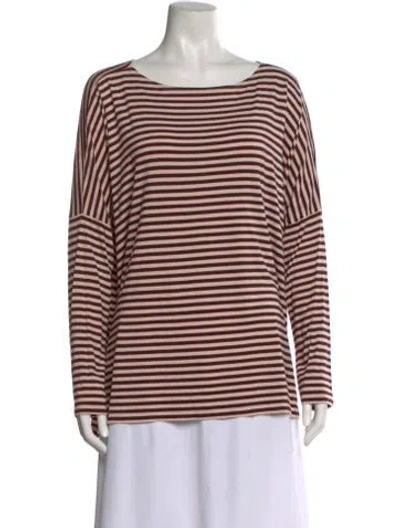 Pre-owned Hatch Striped Bateau Neckline T-shirt In Pink