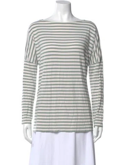 Pre-owned Hatch Striped Bateau Neckline T-shirt In White