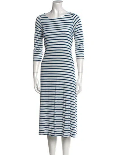 Pre-owned Hatch Striped Knee-length Dress In White