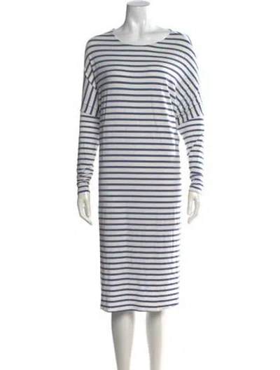 Pre-owned Hatch Striped Knee-length Dress In White