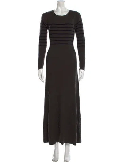 Pre-owned Hatch Striped Long Dress In Black