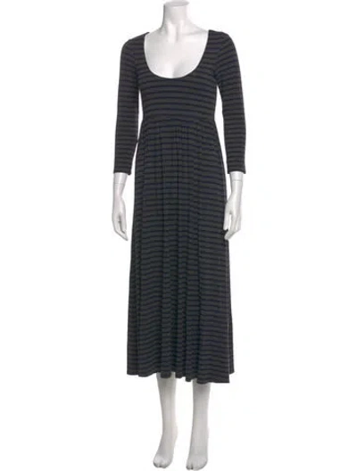 Pre-owned Hatch Striped Long Dress In Gray