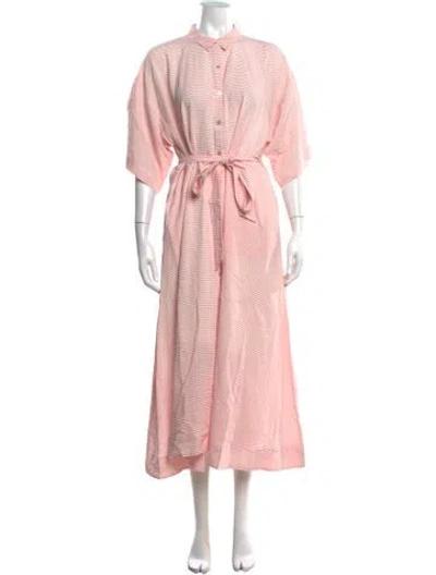 Pre-owned Hatch Striped Long Dress W/ Tags In Pink/white