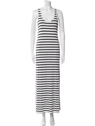 Pre-owned Hatch Striped Long Dress In White