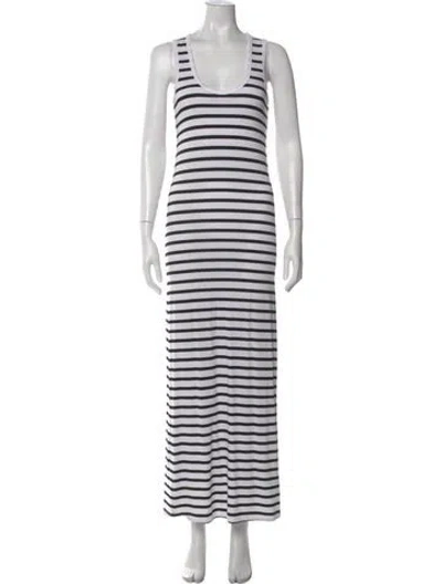 Pre-owned Hatch Striped Long Dress In White